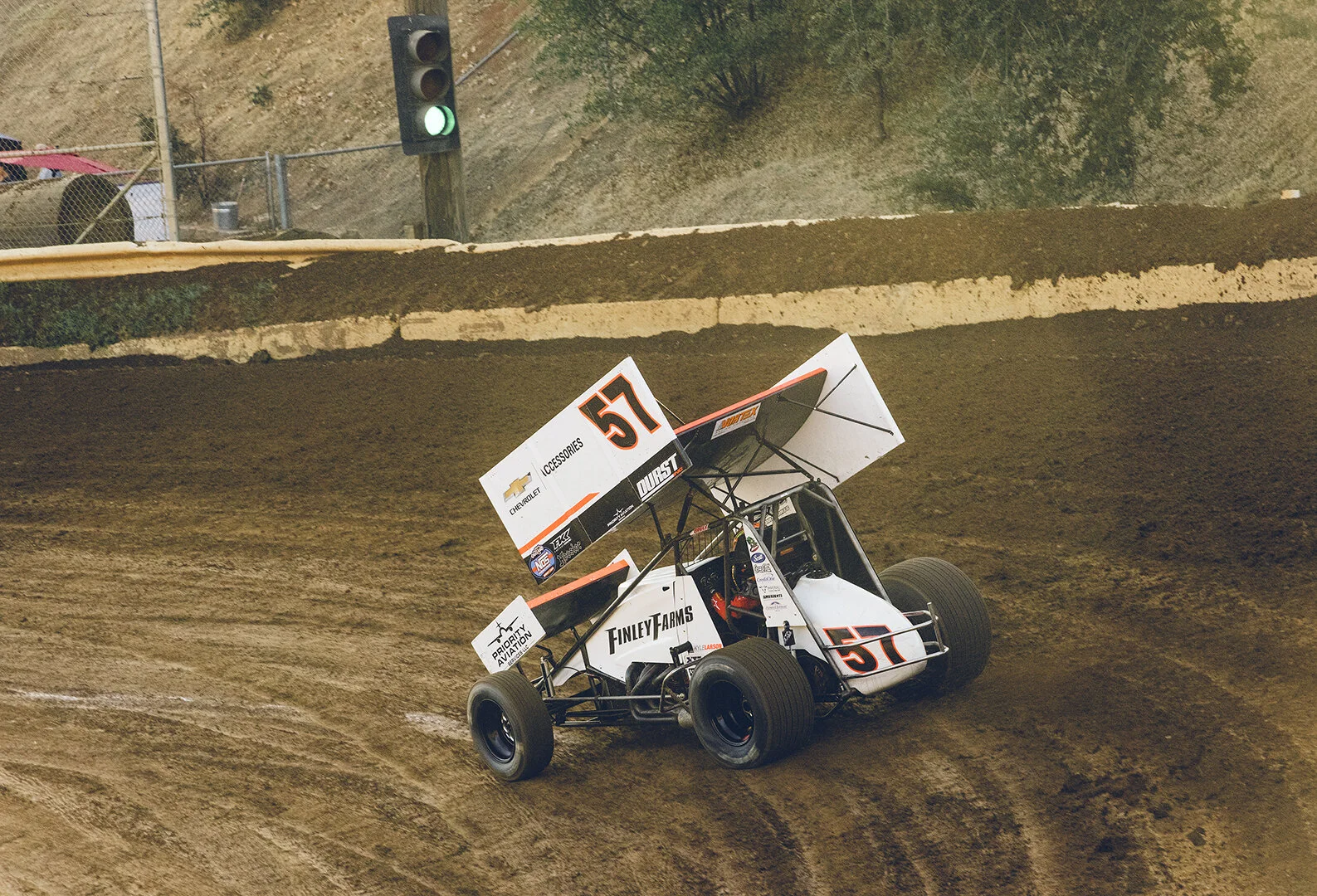 Larson makes a qualifying run in the Sylva sprint car.