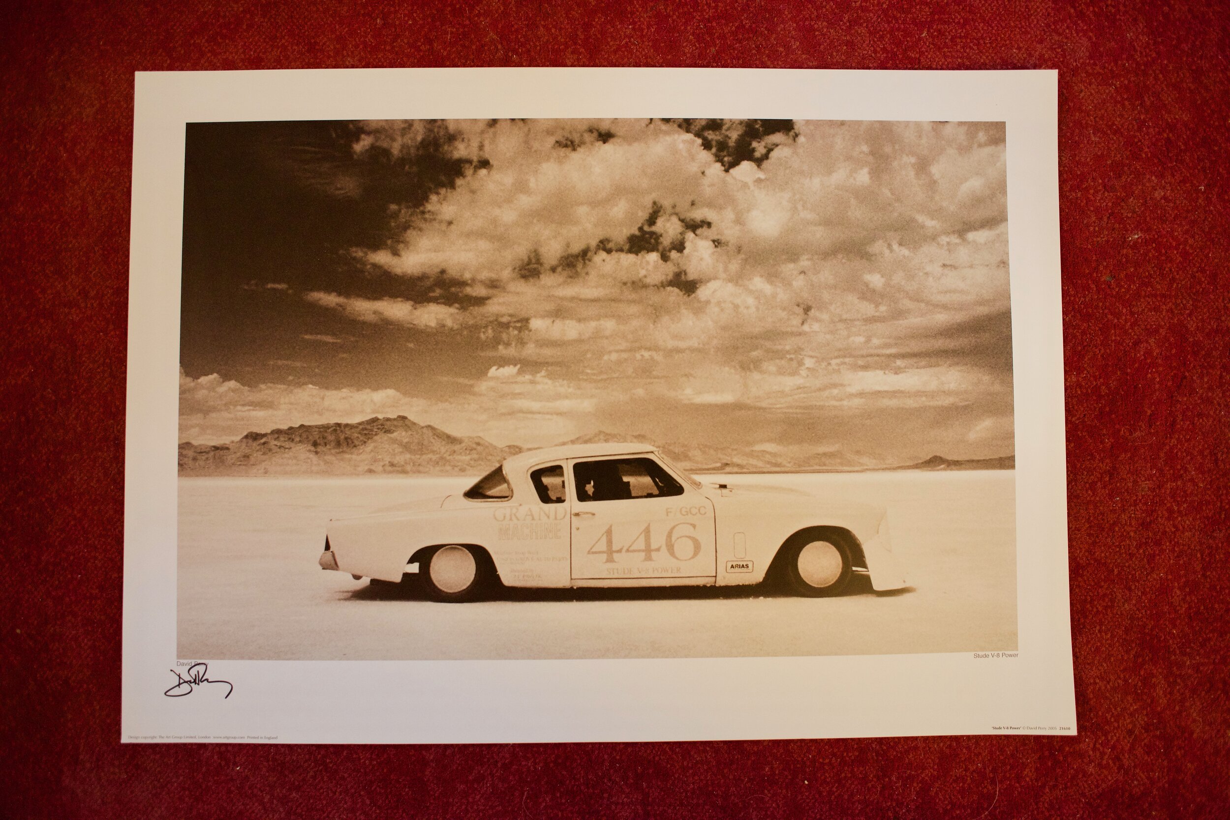 Signed David Perry "Stude V-8 Power" poster