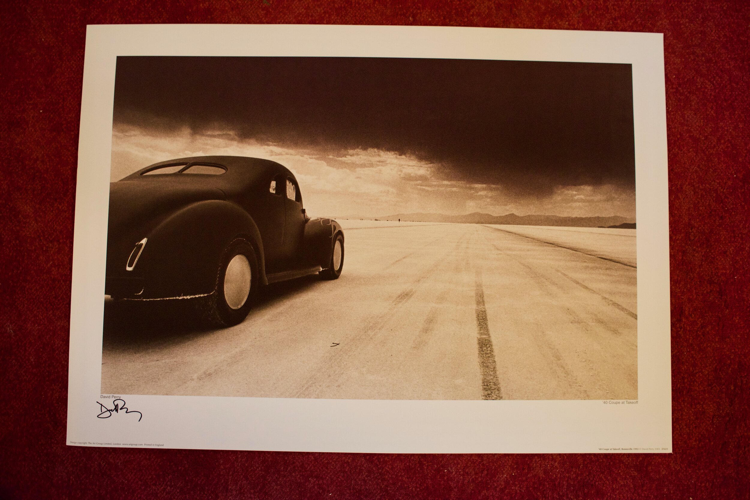 Signed David Perry "40 Coupe at Takeoff" poster