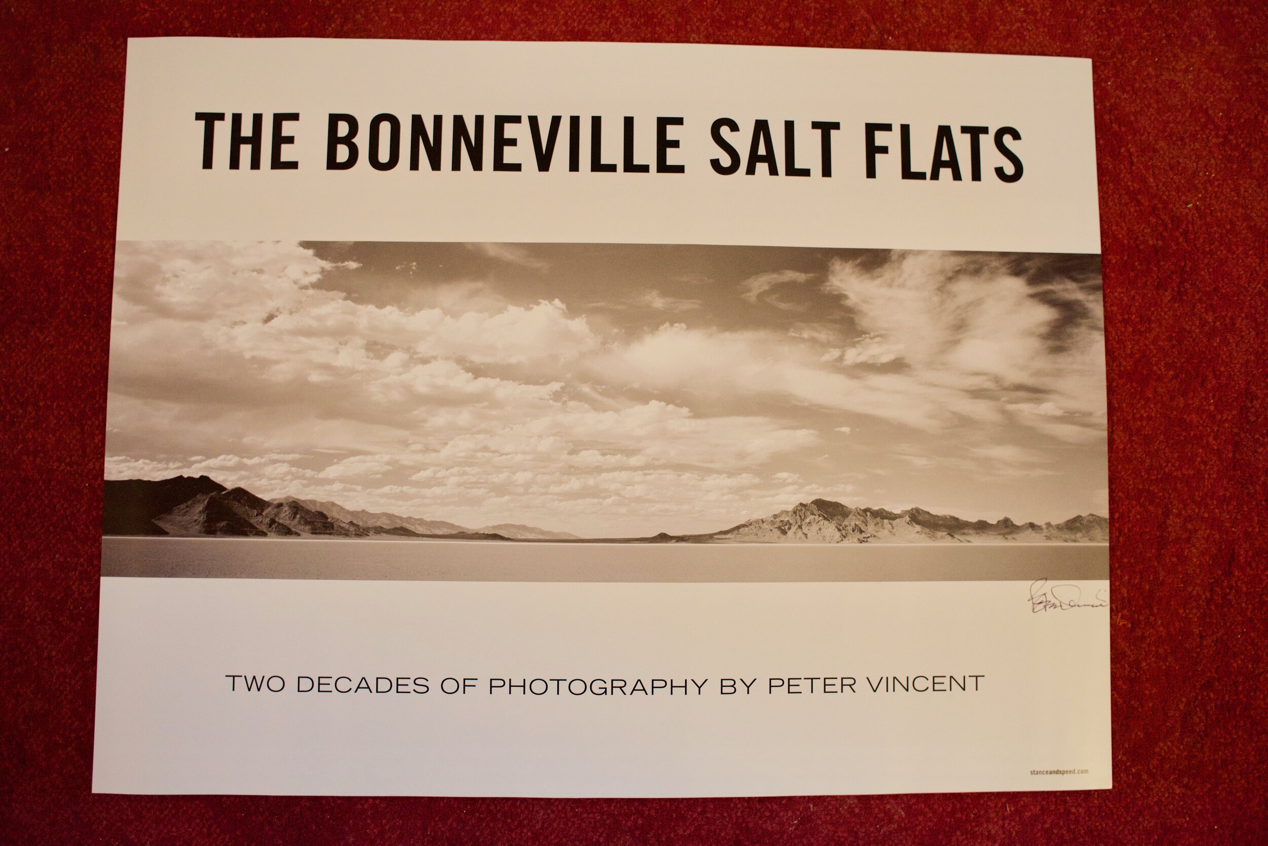 Signed Peter Vincent "The Bonneville Salt Flats" Poster