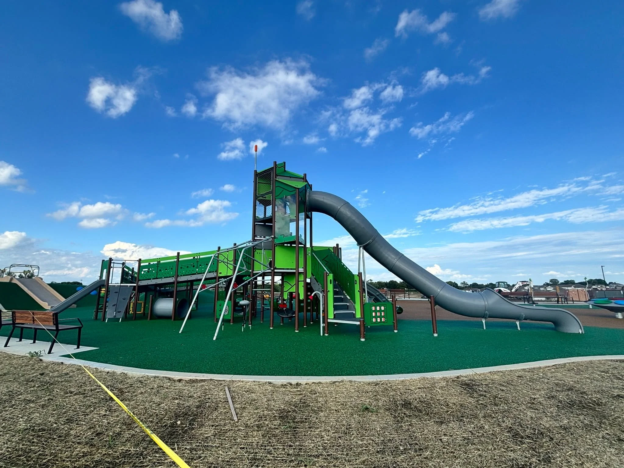 We are pleased to announce the successful completion of our recent project at the Basehor Civic Campus in @cityofbasehor  Our team installed a large concrete slide and a state-of-the-art Kompan playground, designed to offer a safe and enjoyable exper