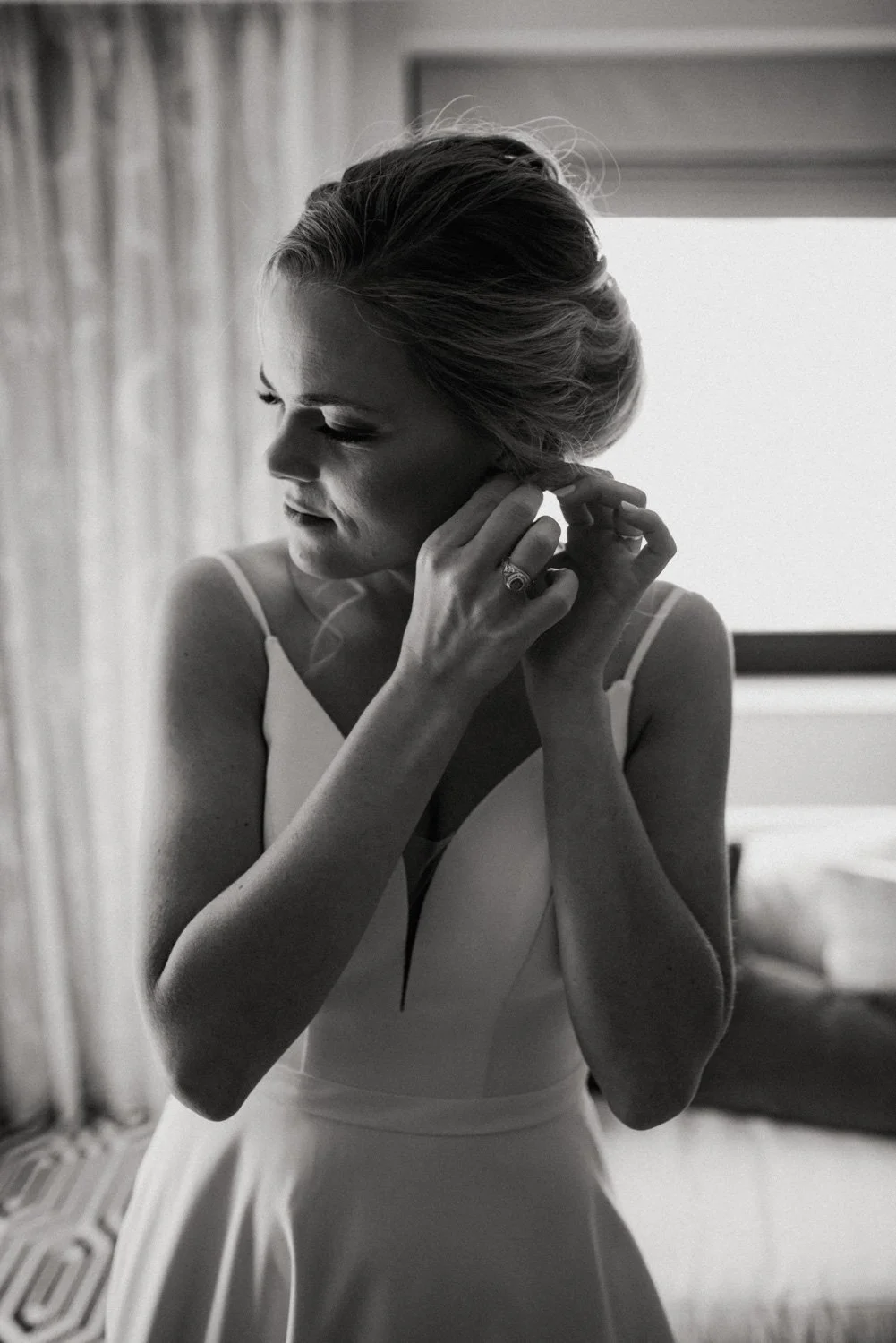 Bride getting ready. College Station Bride Wixon Valley Venue