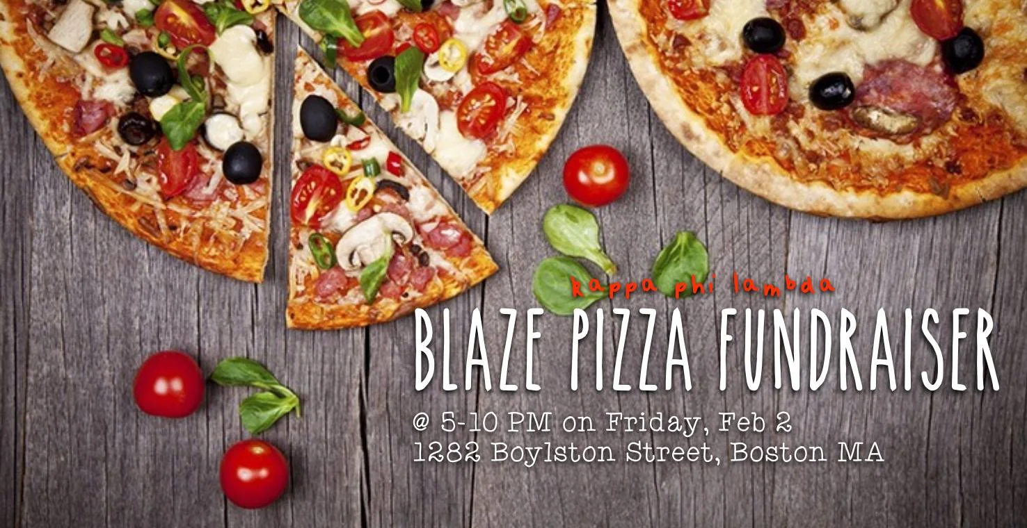 Feeling hungry or craving pizza?! The sisters of Kappa Phi Lambda gotchu!! Come through to Blaze Pizza @ Fenway on Friday, February 2nd from 5 to 10 PM to support us!!! Just show our flyer (either printed or on your phone) BEFORE paying 🍕❤️