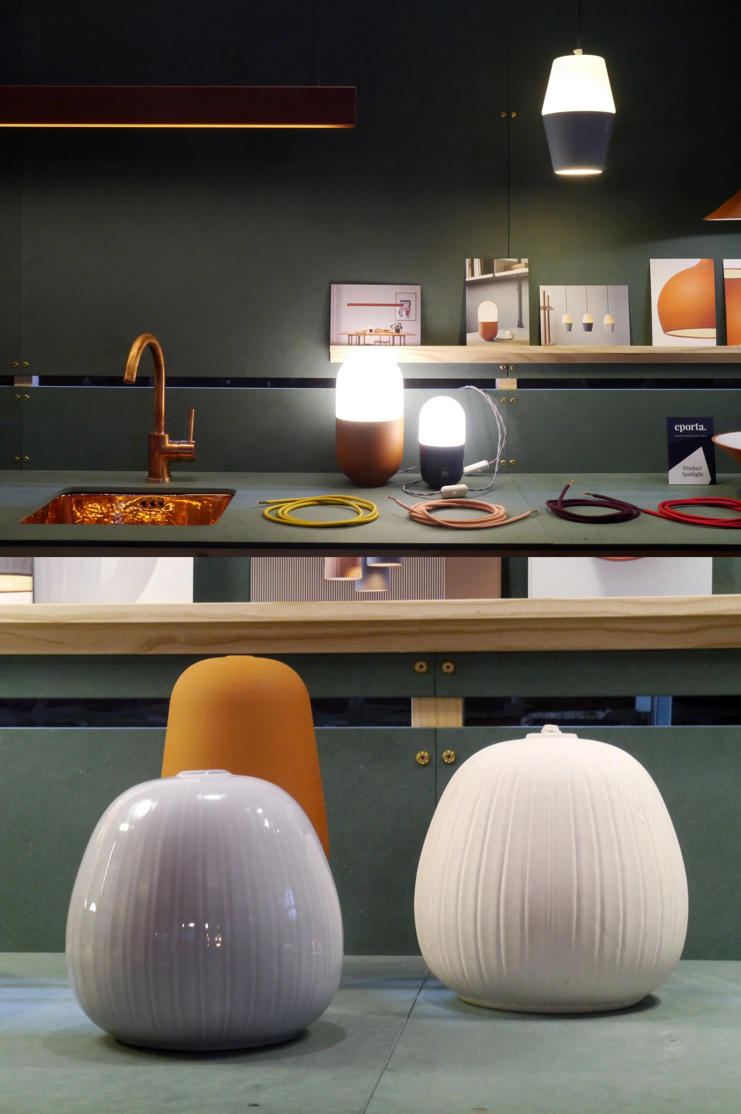 White clay and glass, DUO COLOR. Glazed Terracotta, GOOSEBERRY by Hand&Eye Studio.