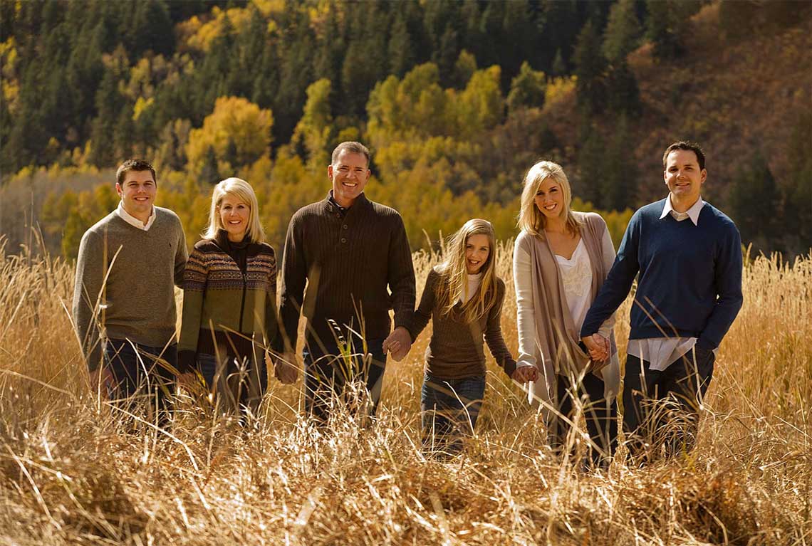 Family in Fall Colors Location Photography Aspen