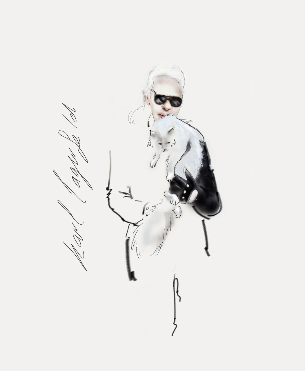 Karl Lagerfeld and his cat, Choupette