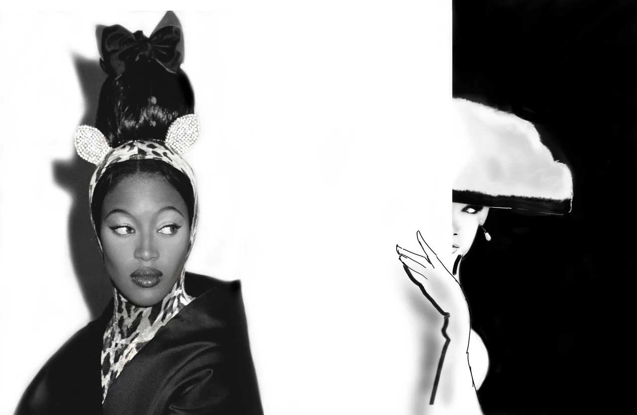 Naomi Campbell at Guy Laroche & Balenciaga