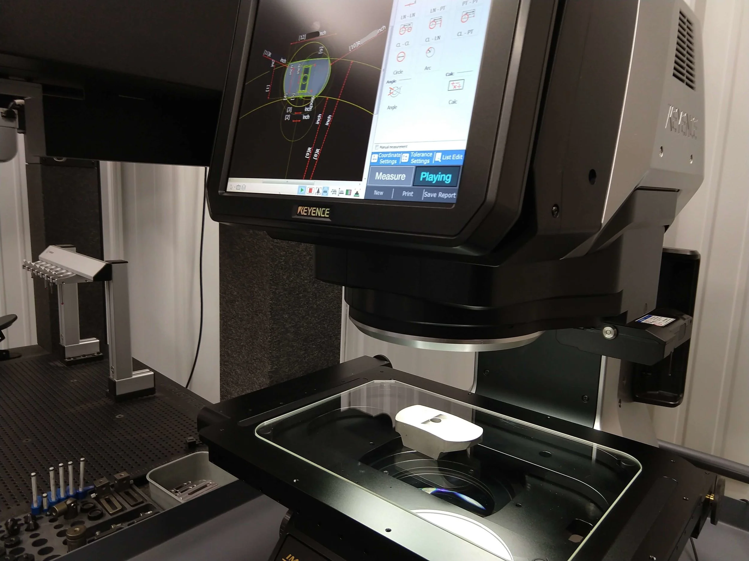 A camera based inspection system that can take dozens of measurements within seconds.