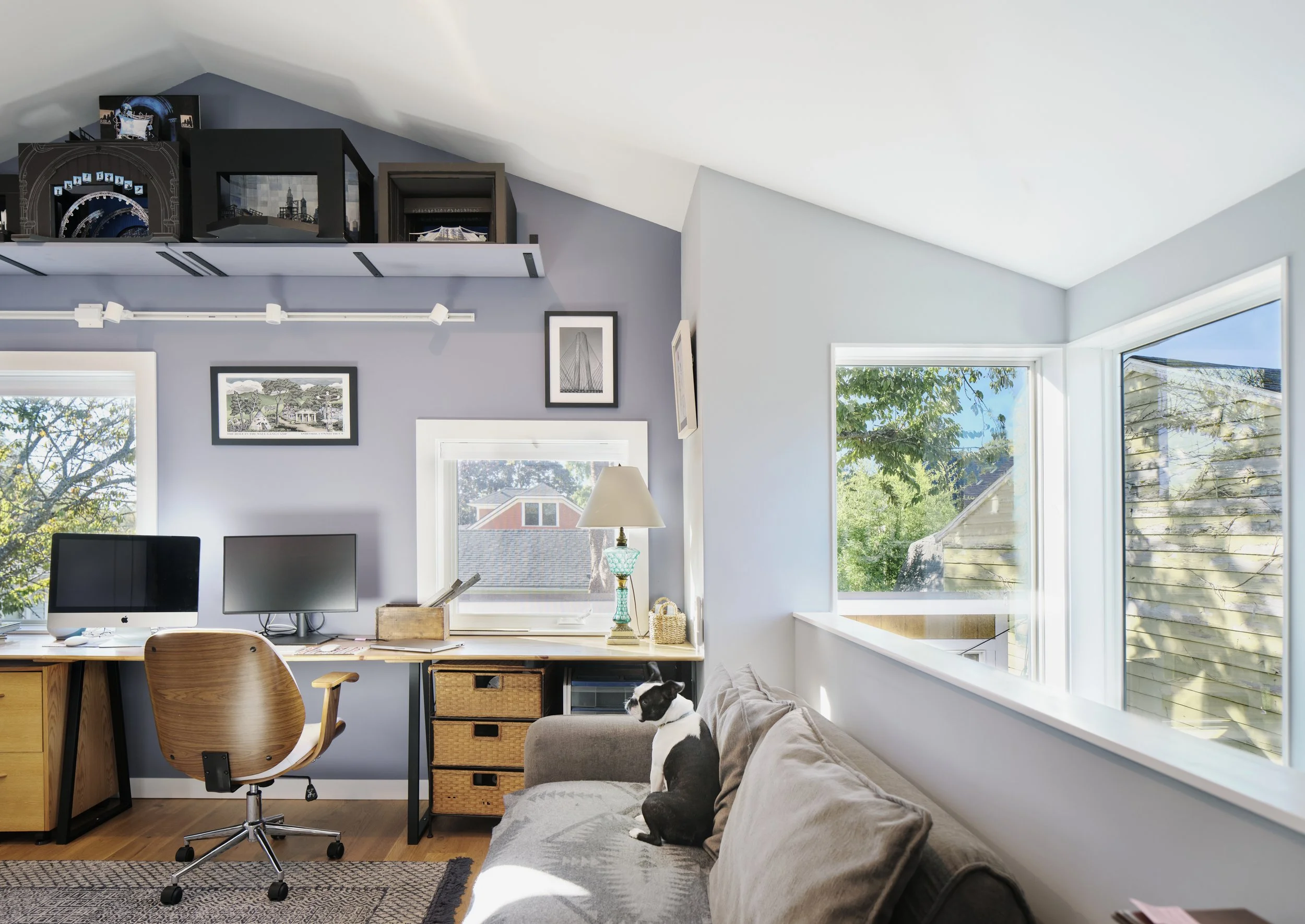 Upstairs studio as workspace