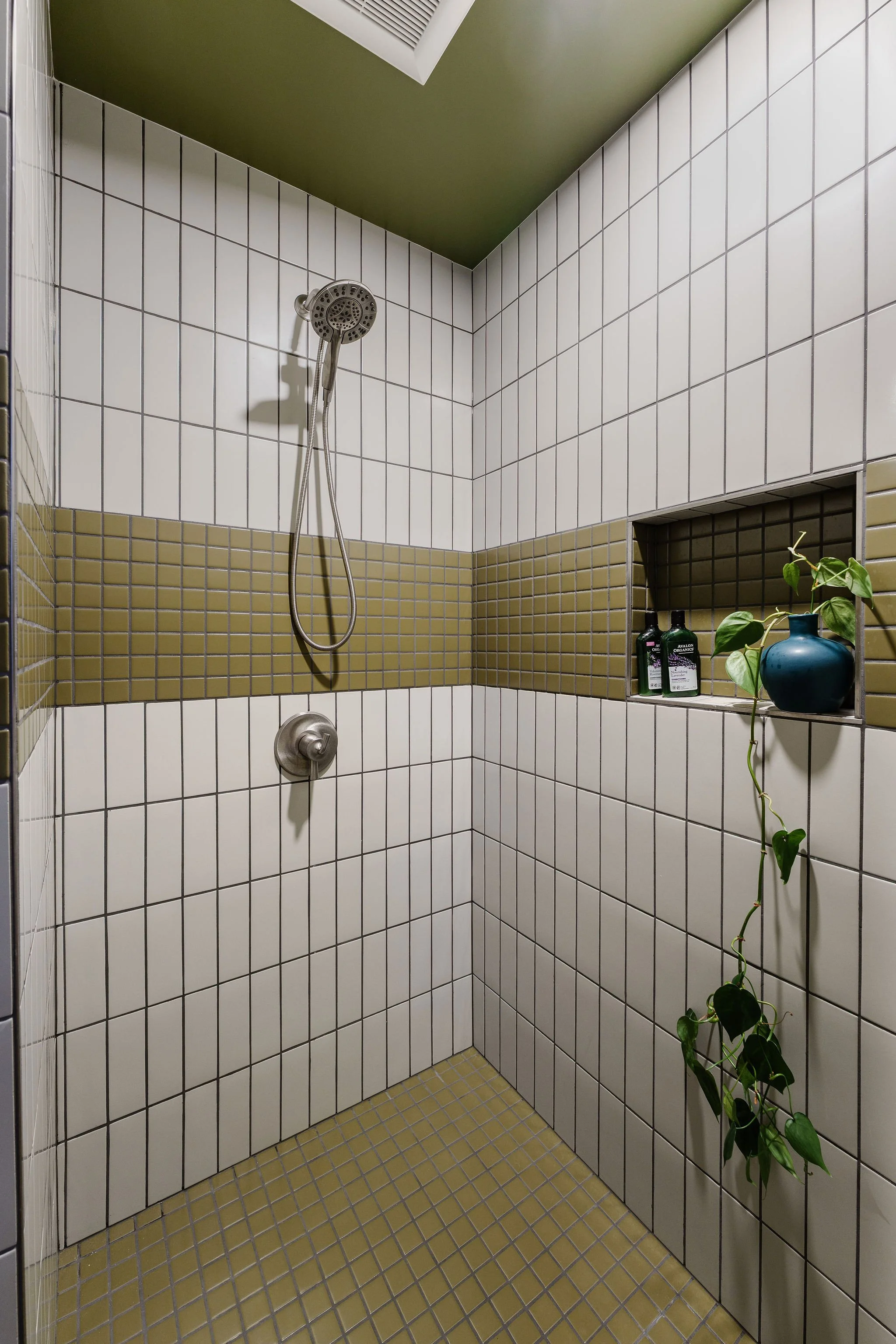 Artisanal tile in the new curbless shower