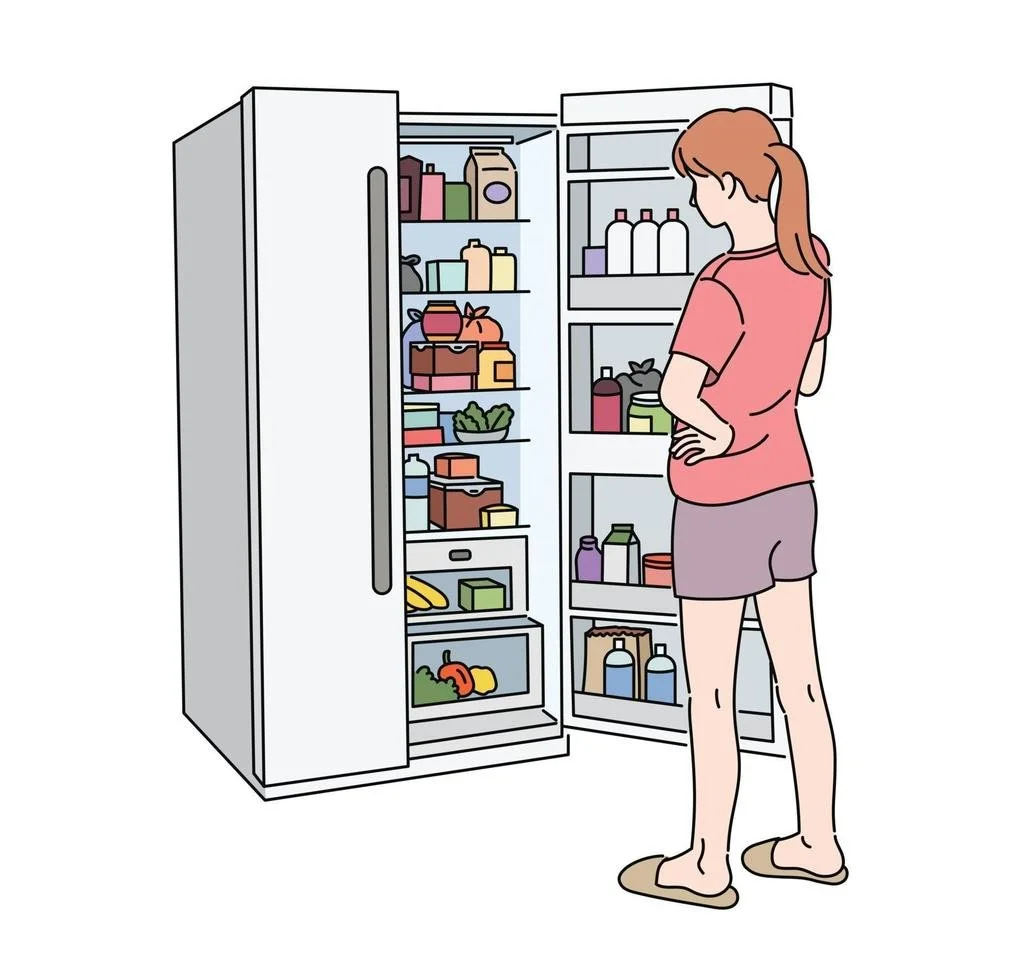 the-back-of-a-woman-opening-a-full-refrigerator-hand-drawn-style-design-illustrations-vector.jpg