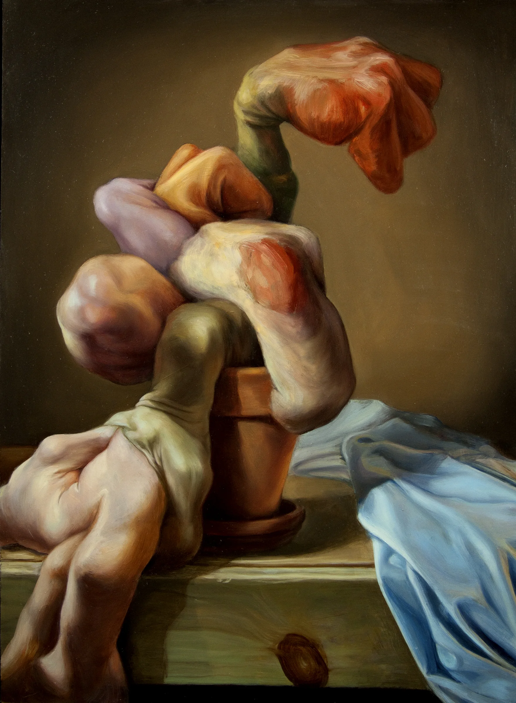 Still Life with Flower Pot 18" x 24" Oil on Board 2009