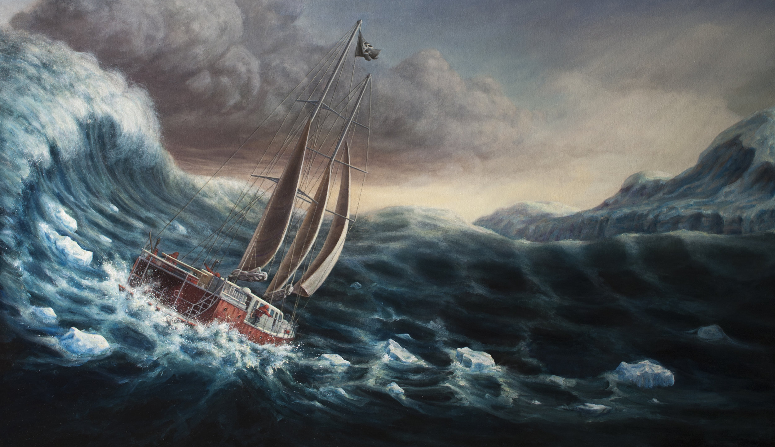  Sea Gypsies (Illustration for film poster)  28" x 48"  Oil on Canvas  2015 