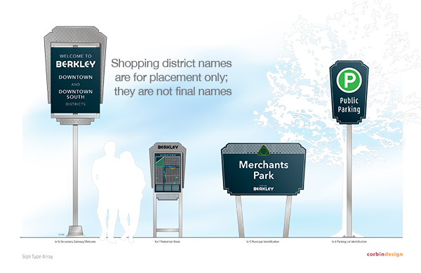 This group includes an example of what a Parks & Rec sign might look like; they will not be placed in the DDA District.