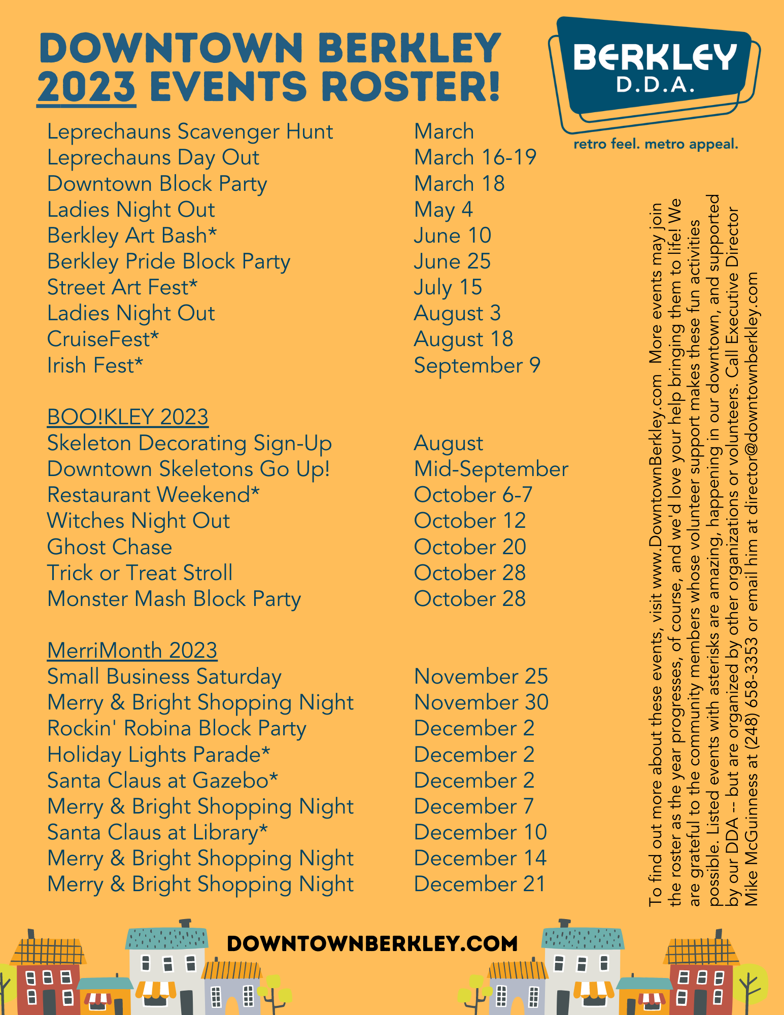 2023 Downtown Events Calendar