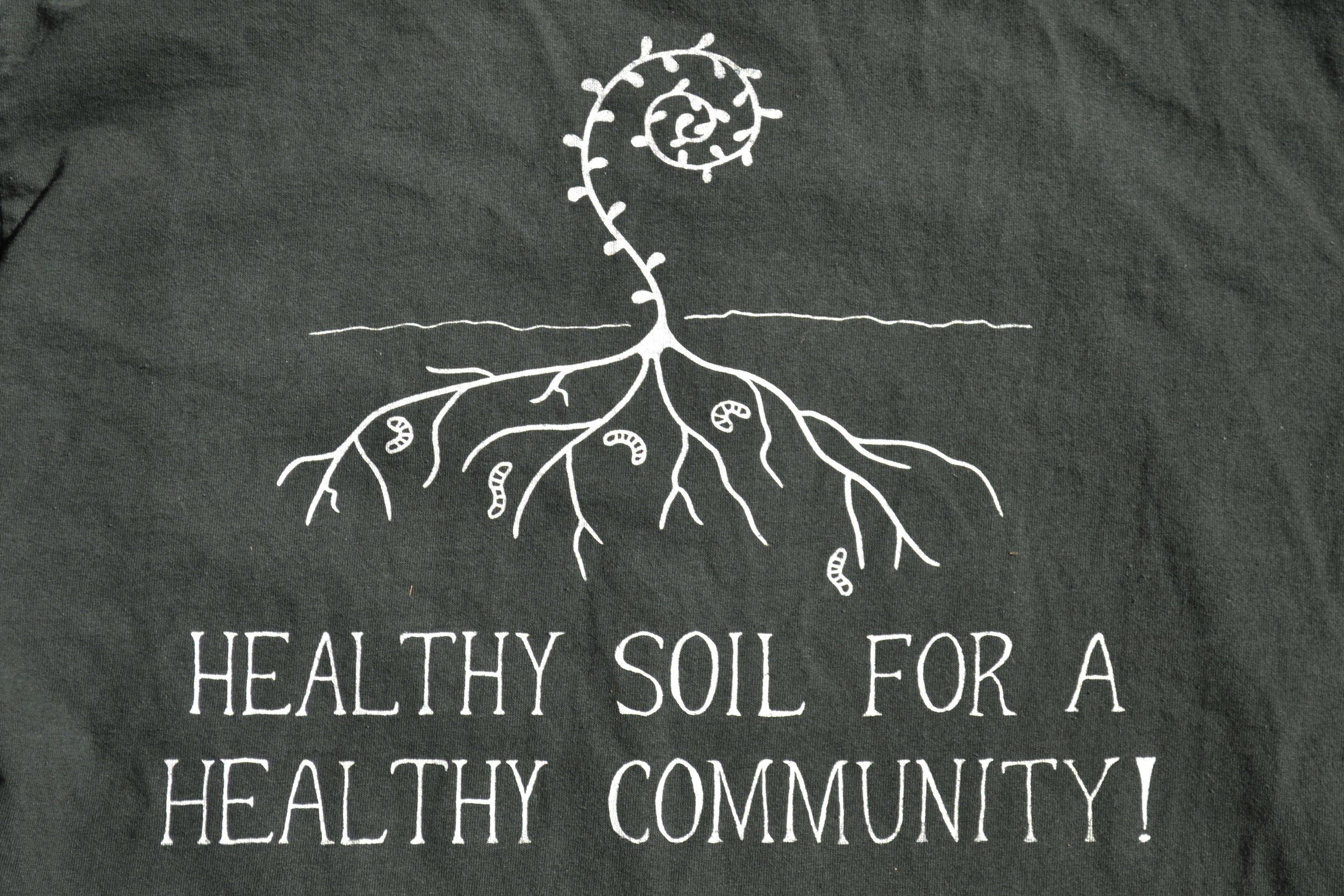 back of t-shirt design for Living Acres Farm