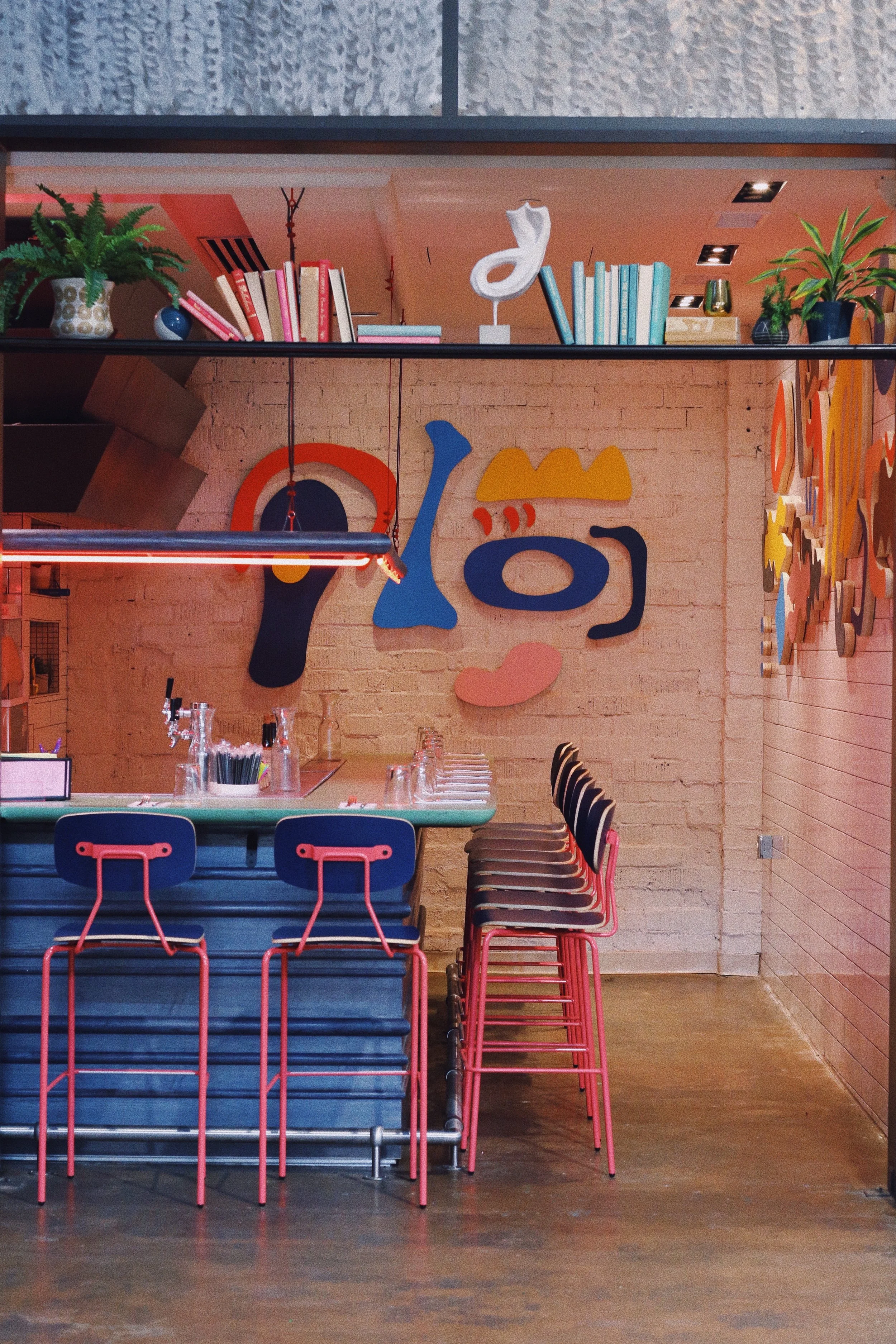 Recess Woodcut Installation, Food Stall for Krog Street Market in Atlanta, GA