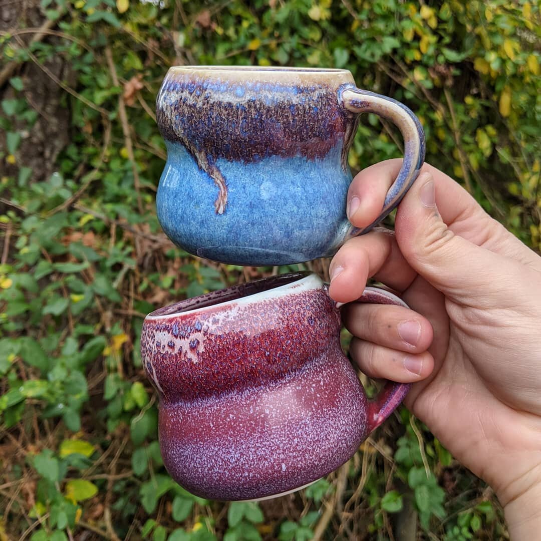 Anyone else have a hard time trying to hold more than one mug at a time for pictures? I feel like my hands just want me to drop everything whenever I try. Anyway, learning to fire the &quot;baby&quot; cone 10 kiln yesterday was so great. Even through