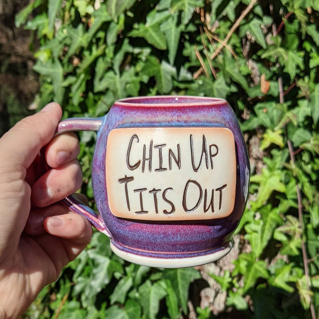 New motto for the new year? We made it through 2020 so let's do the same for 2021. Happy New Year everybody! 

#happynewyear #chinuptitsout #mug #coffee #coffeemug #handmade #wheelthrowing #pottery #clay #clayart