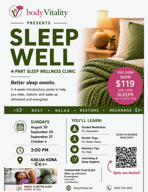 Sleep Well - 4-session Introductory Wellness Series; Session 2 of 4