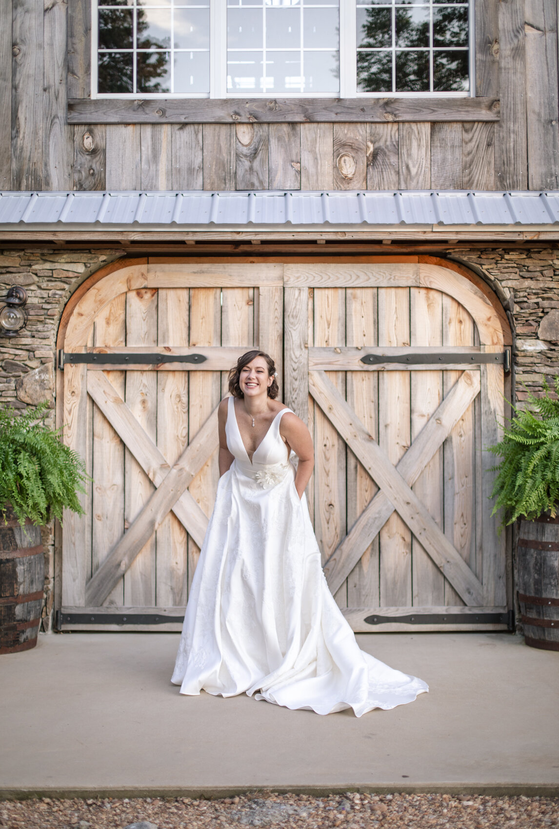  I am in LOVE with pockets on a wedding dress!  This was just such a fabulous look.  Thank you Wedding Inspirations Bridal Boutique for helping us pick this out. 