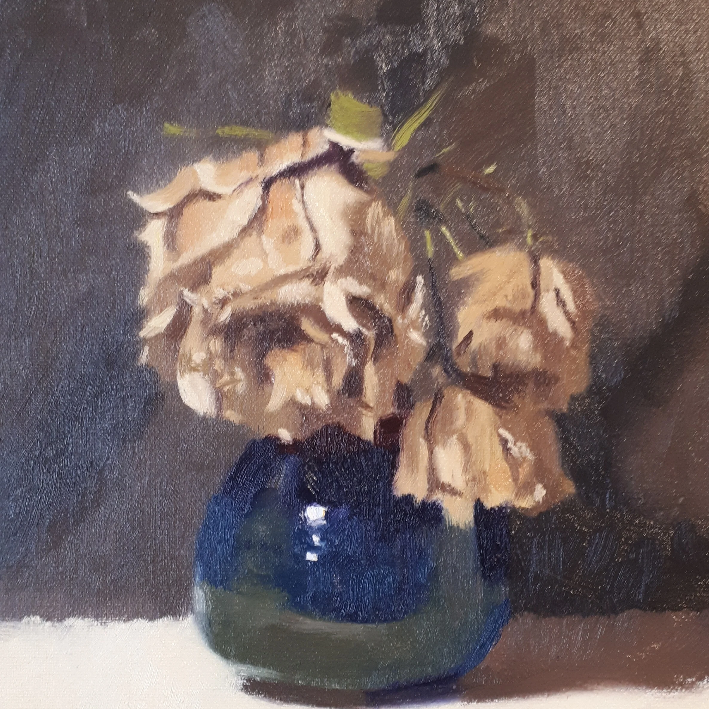 Wilting White Roses