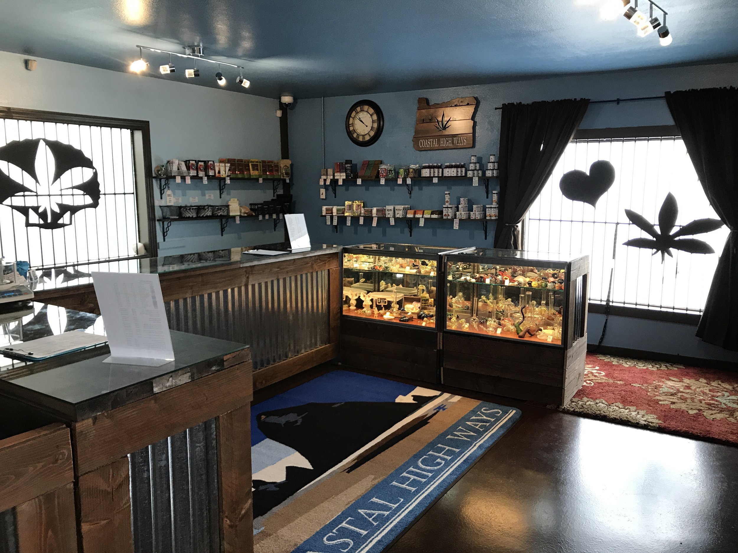 More shelves, cases for glass, and products. 