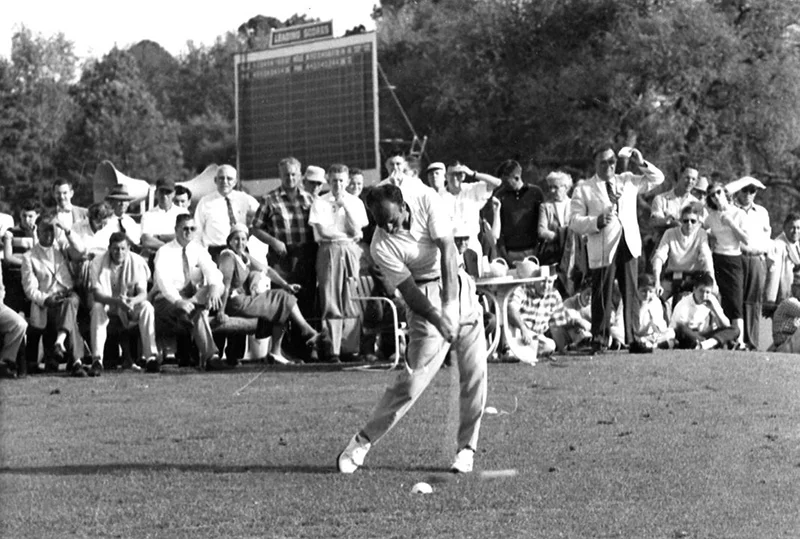De Vicenzo displayed his long-drive ability at the 1956 Masters.