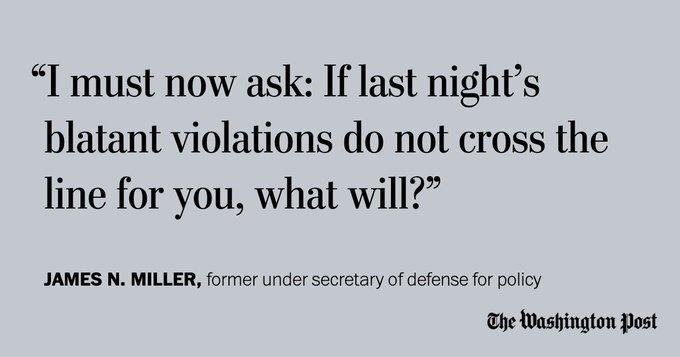 LÁ THƯ TỪ CHỨC CỦA JAMES MILLER, CỰU THỨ TRƯỞNG QUỐC PHÒNG HOA KỲ