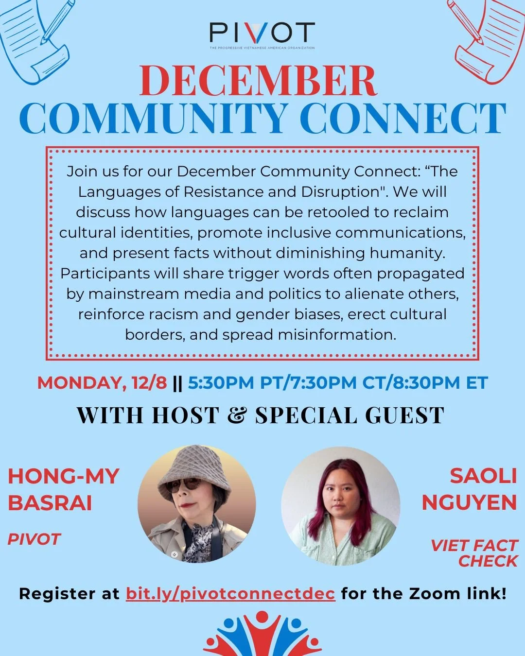 Our December Community Connect (the last one of the year!) is less than one week away! Make sure to register at bit.ly/pivotconnectdec to receive the Zoom link. We can't wait to see you there!