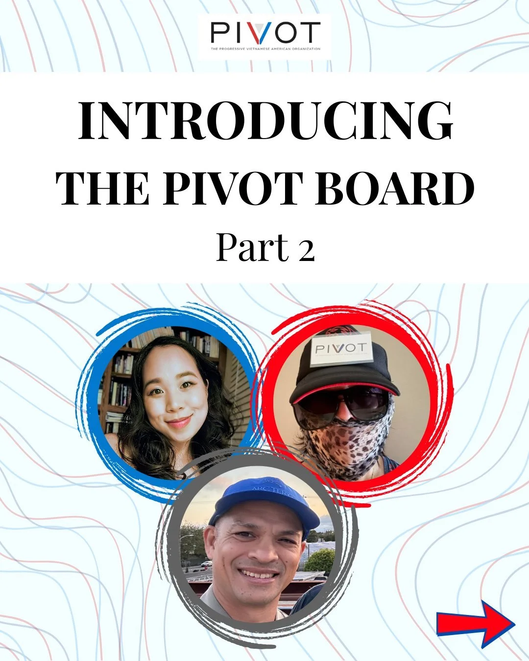 Introducing...THE PIVOT BOARD! Part 2🤩

We want to shout out Linh Chuong, Hong-My Basrai, and Ky-Nam Miller for all they do for PIVOT to keep it running and amazing. Stay tuned to meet more PIVOTers!🎉

#PIVOTOrganization #PIVOTBoard #MeetTheBoard