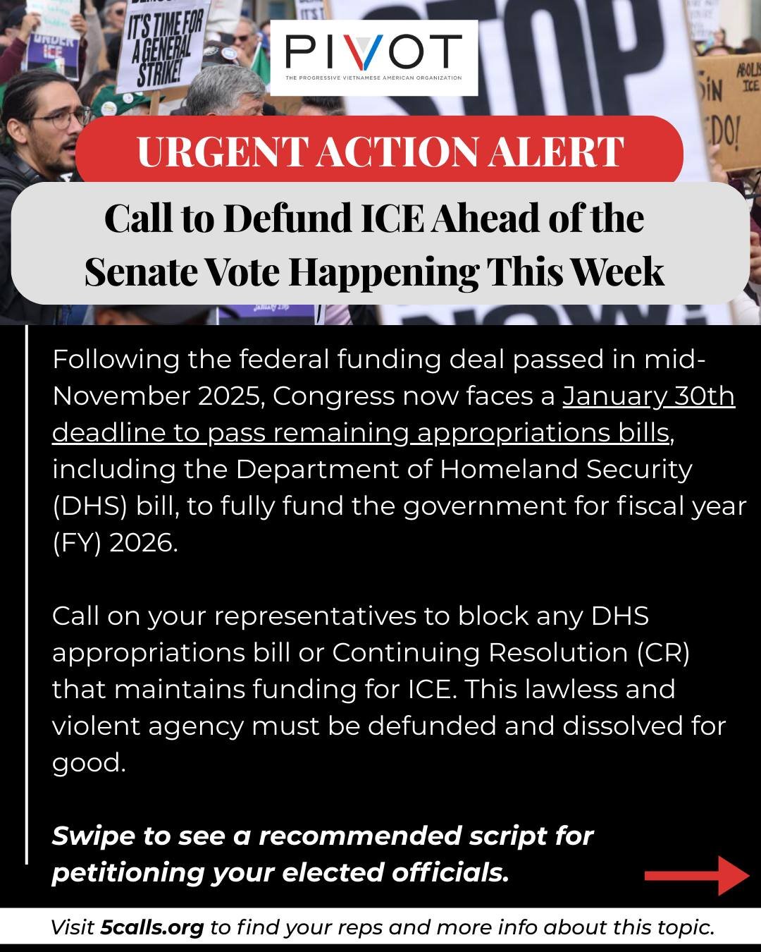 There will be a Senate vote happening this week that could allow more funding to go towards supporting ICE. Reference our post here or visit 5calls.org to learn more about the vote and how to oppose it by calling your elected officials.
