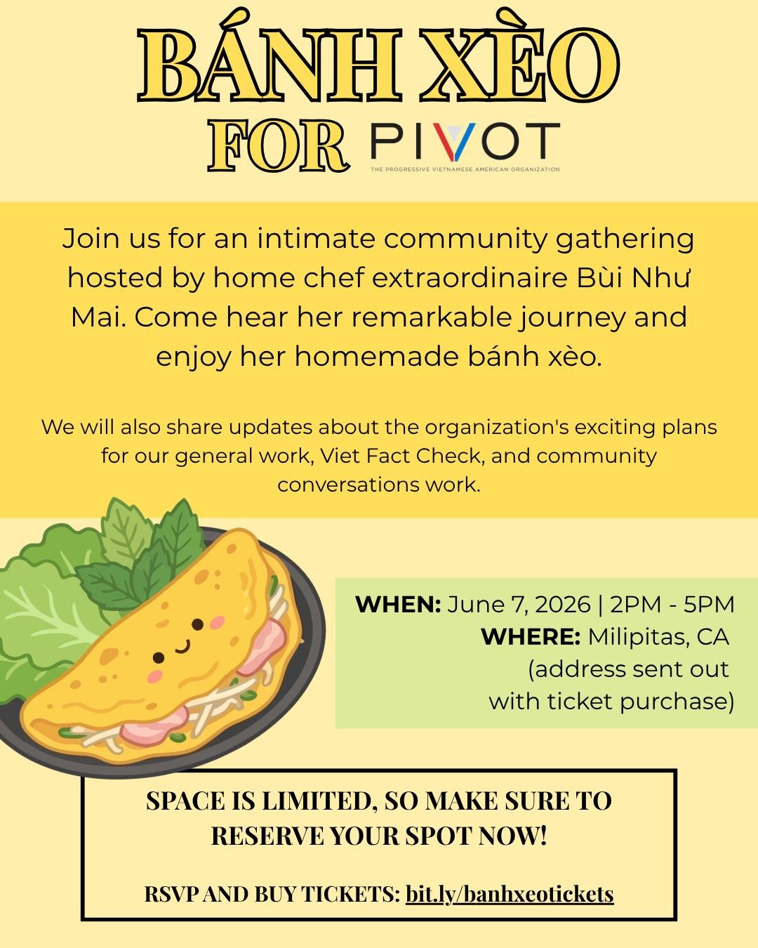 Join us for an intimate community gathering in Milpitas on June 7 at 2PM, hosted by home chef extraordinaire B&ugrave;i Như Mai. At 70, this grandmother is a retired engineer, YouTuber, podcaster, and a 2024 Online Journalism Award winner alongside T