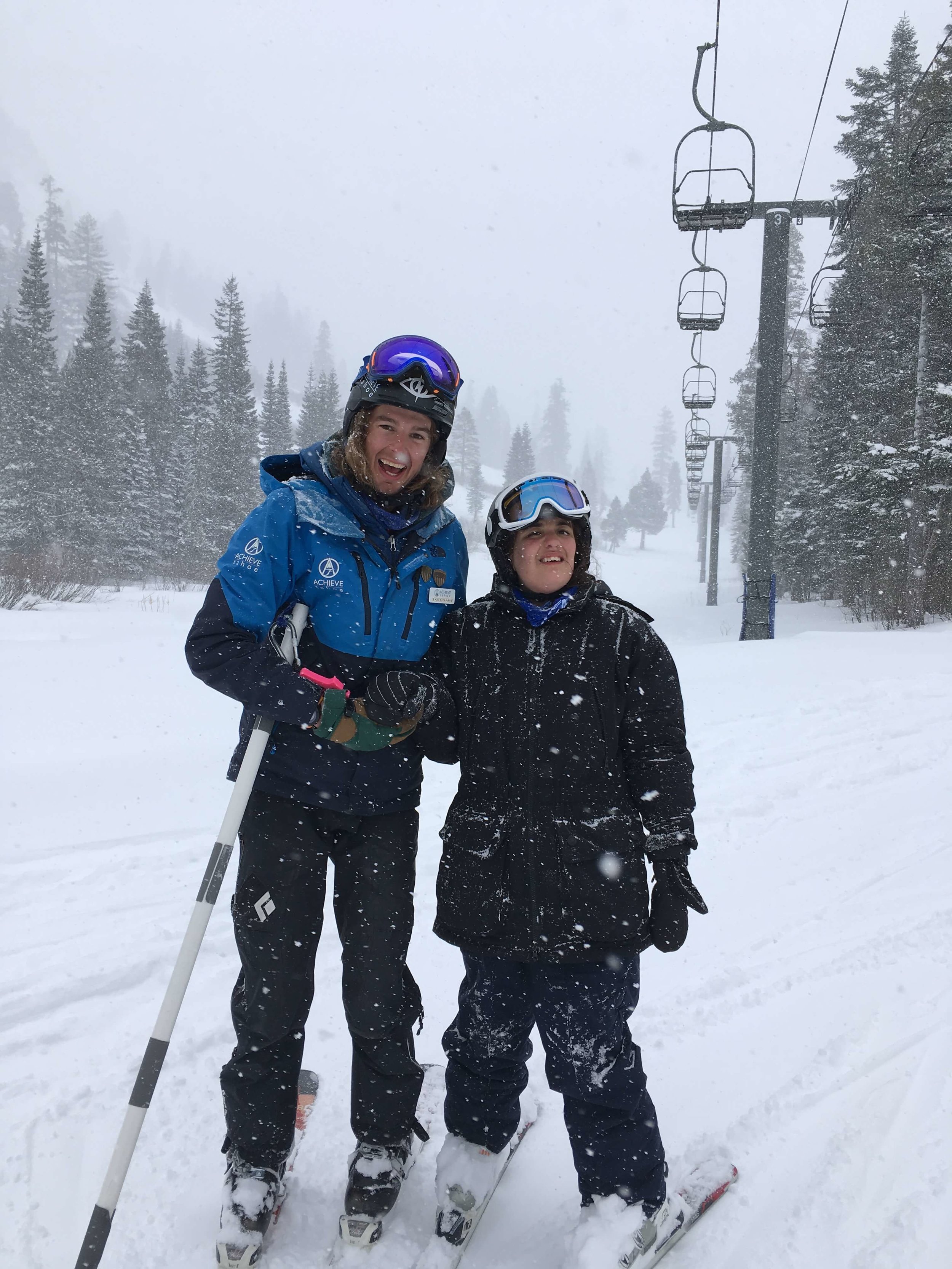 Keegan and Miranda after the 2nd run down the hill.