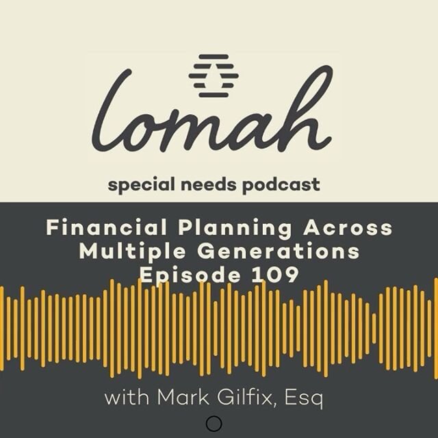 This week we learned from @markrgil how to MAXIMIZE the gifting of assets from the grandparents to the parents and to the child with special needs.
$
Search LOMAH Special Needs Podcast on your app or listen online at www.lomah.org. Link to either fro