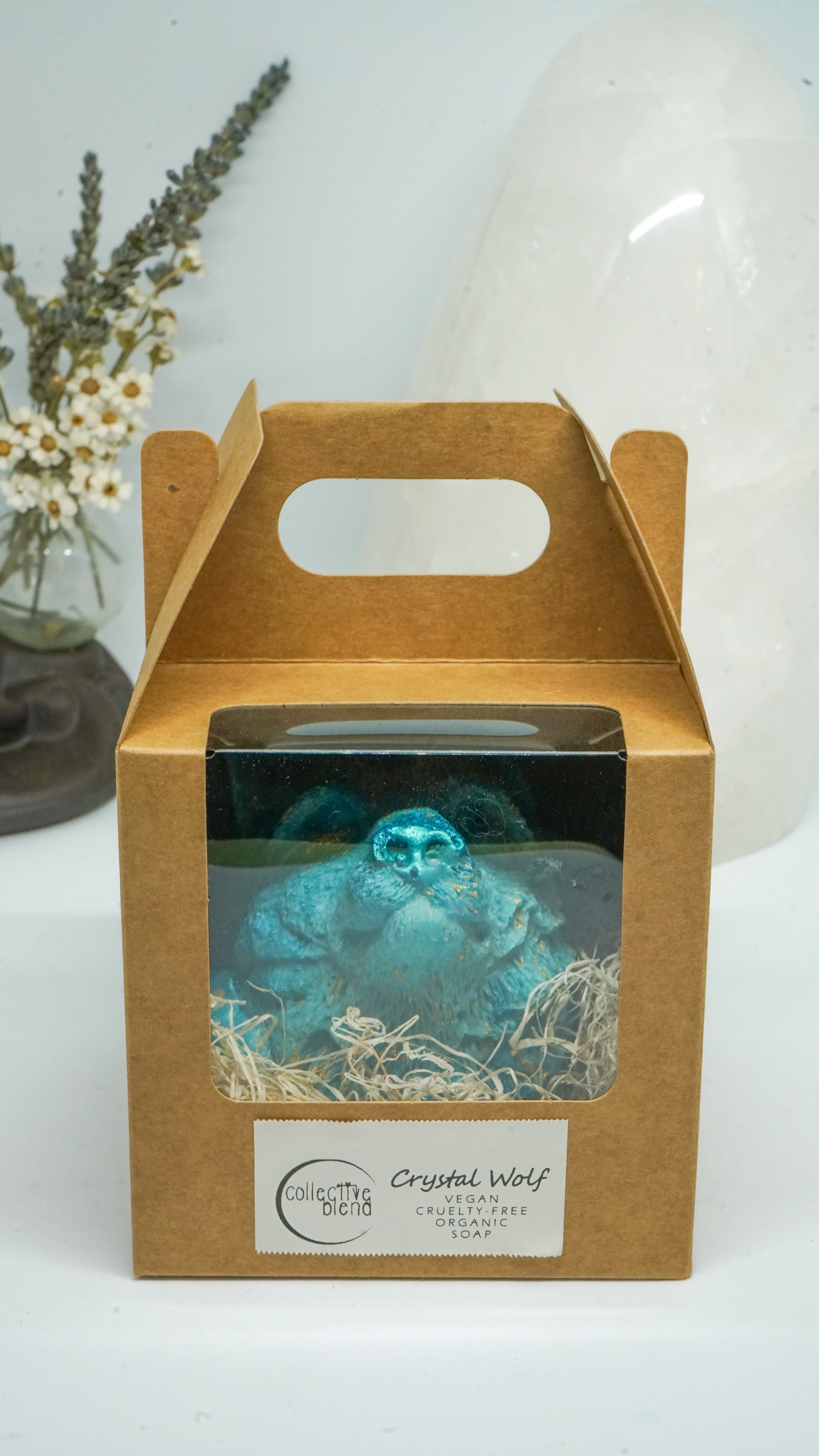 organic vegan cruelty-free wolf gemstone crystal soap by collective blend