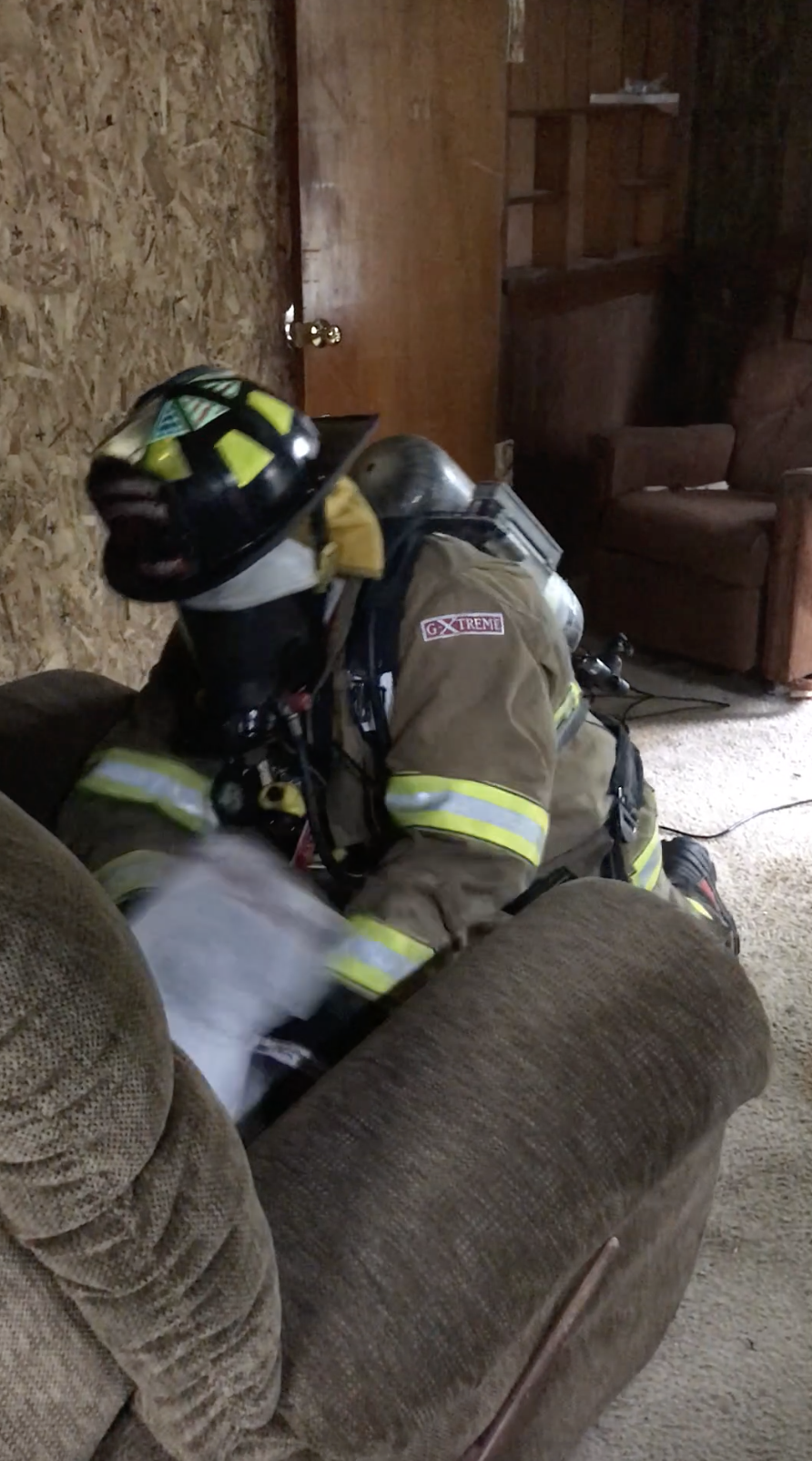 FF's searching in a training environment which matches our working environment. Furniture, clothes, carpet...