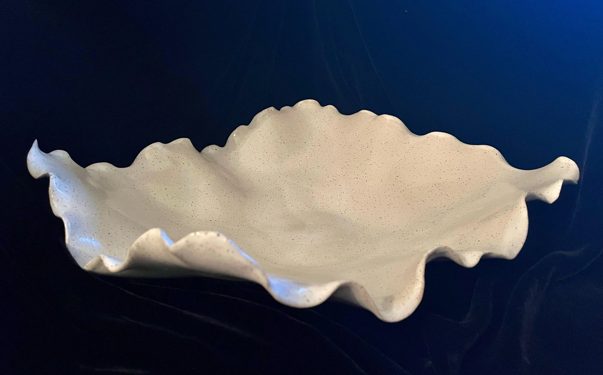 Wavy White Speckled Ceramic Bowl - Stephanie Alviani -