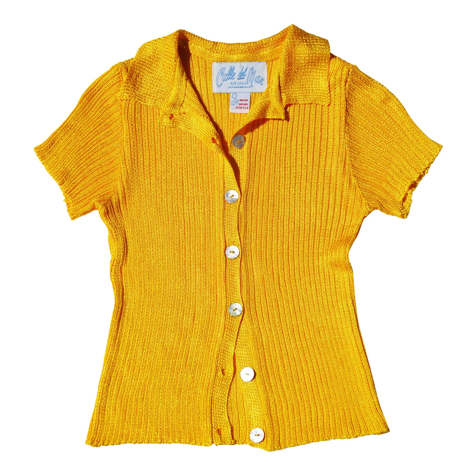 Ribbed Cardigan: Sungold