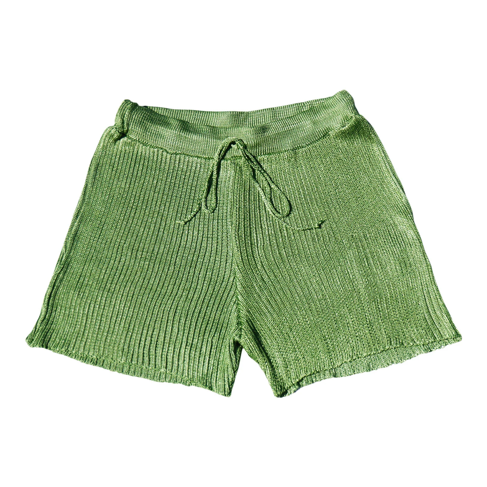 Ribbed Short: Lettuce