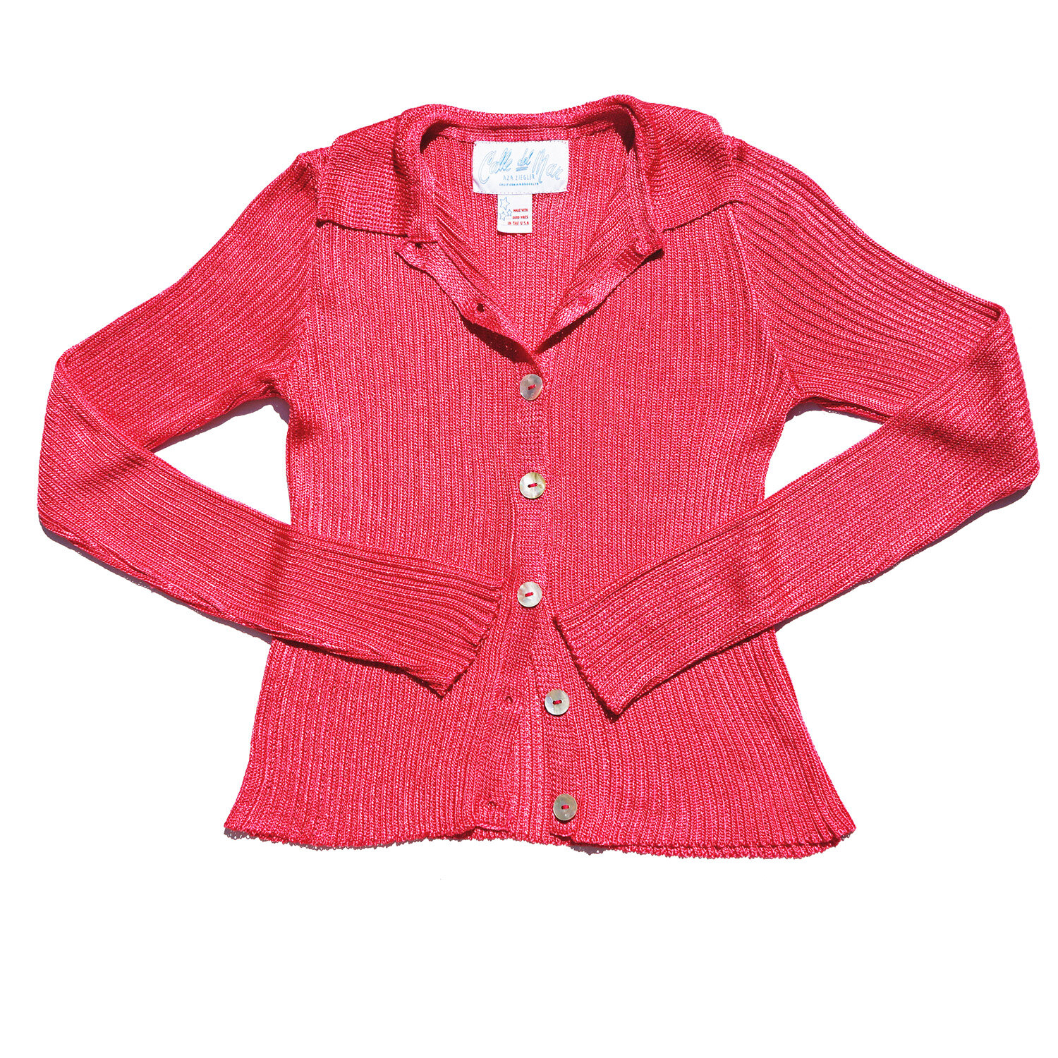 Ribbed Cardigan: Rosa