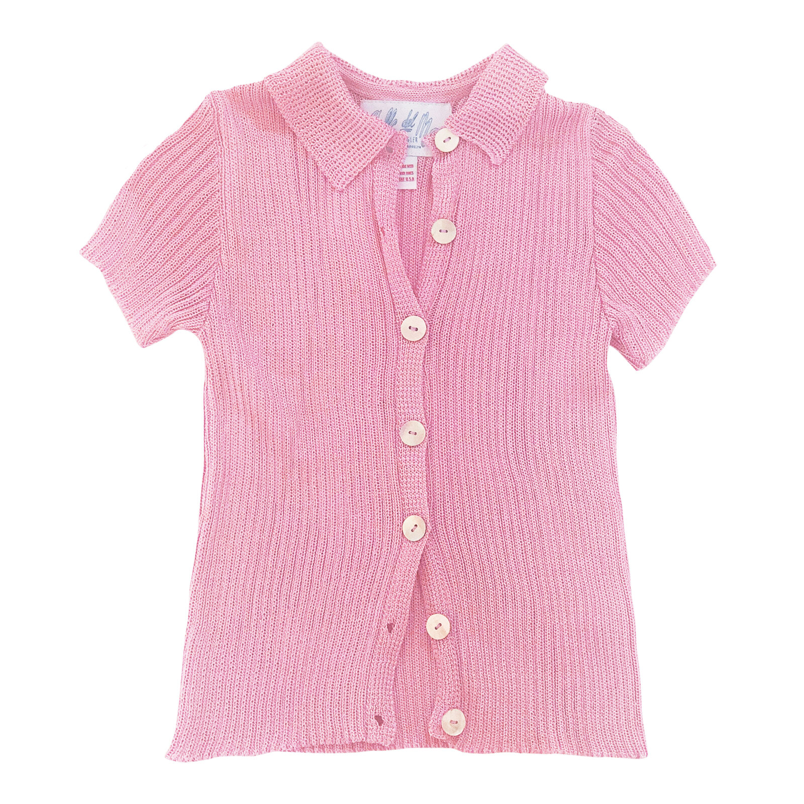 Ribbed Cardigan: Peony