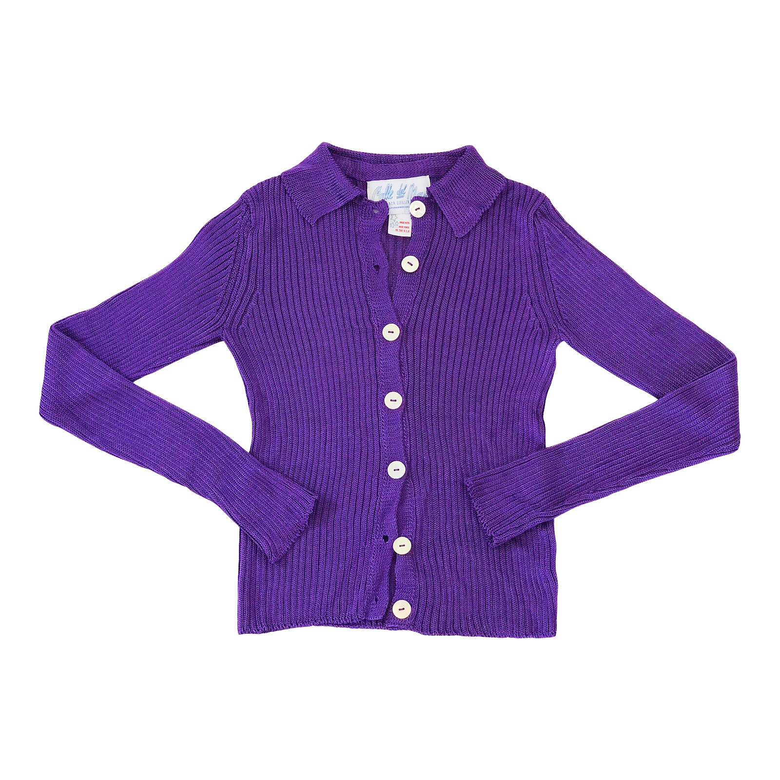 Ribbed Cardigan: Pansy