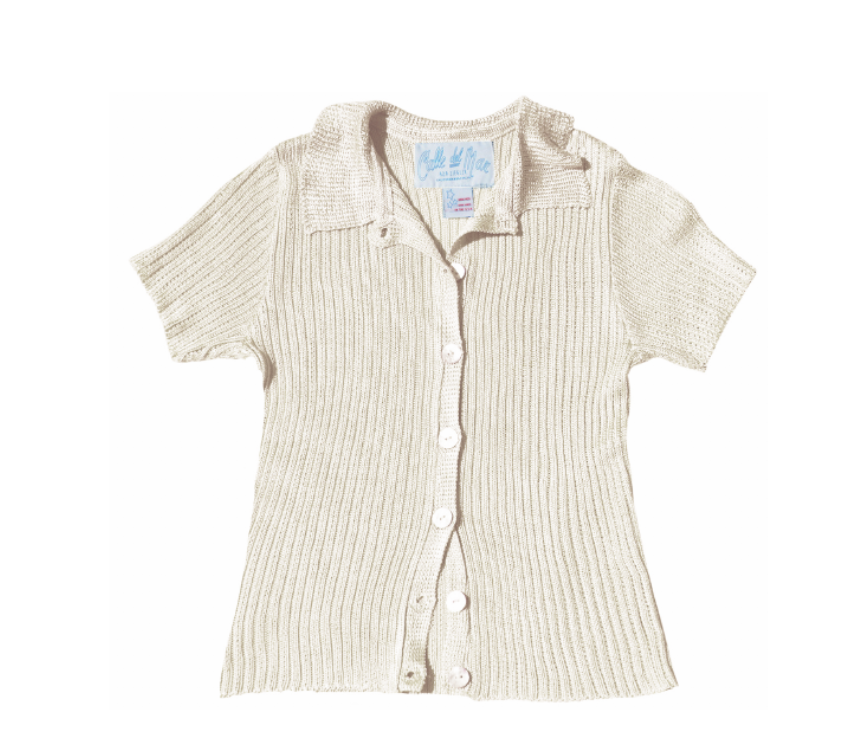 Ribbed Cardigan: Natural SS