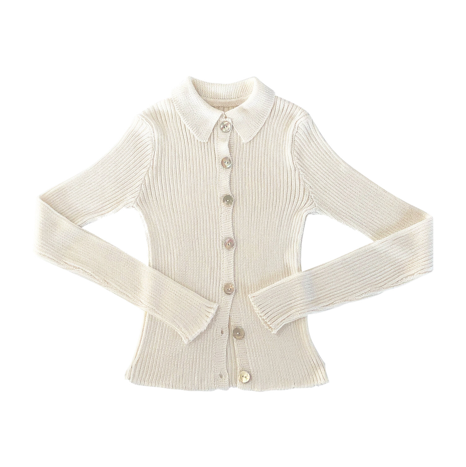 Ribbed Cardigan: Natural