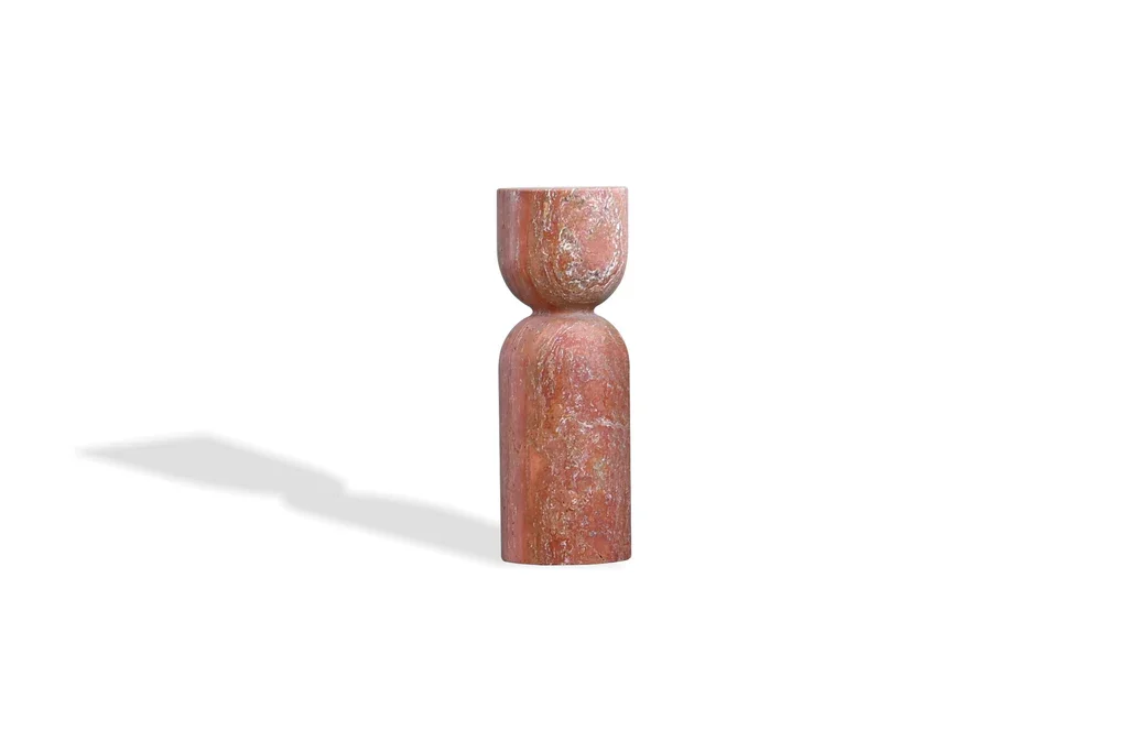 APOTHECARY END TABLE - RED TRAVERTINE