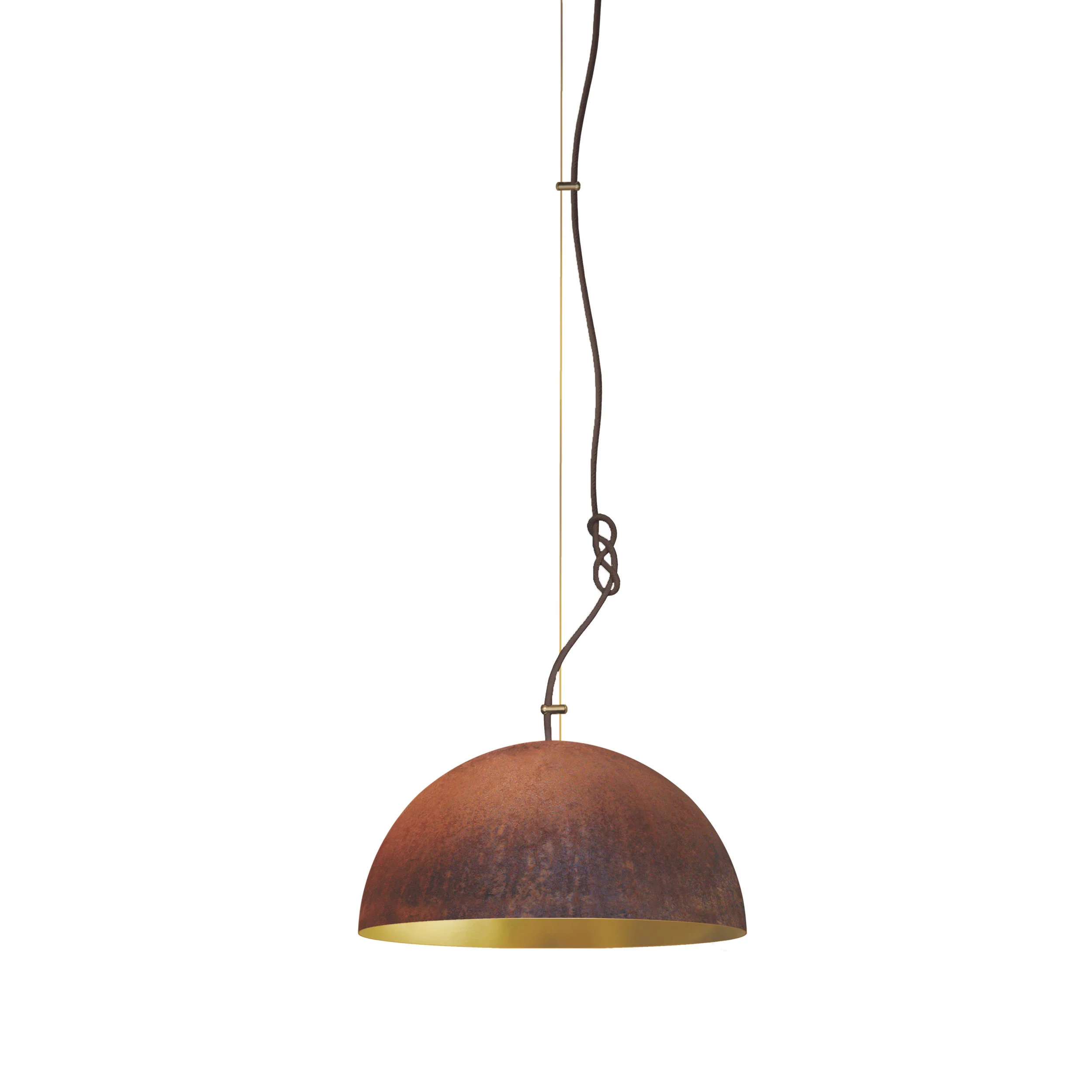 Queen Pendant Light/Small - Marie Burgos Collection -  1 - Light Single Dome Pendant light in bronze steel and Gold. 