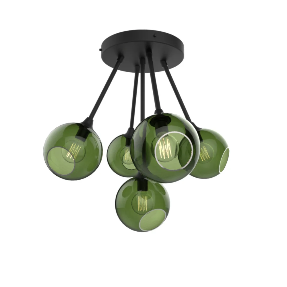 Marie Burgos Collection. Ballroom Molecule Black/Green Chandelier Light