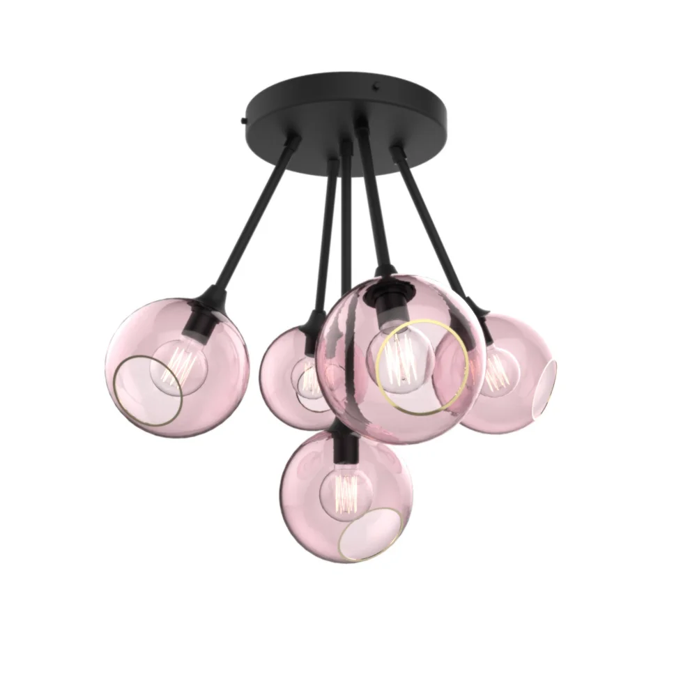 Ballroom Molecule Black - Pink Chandelier