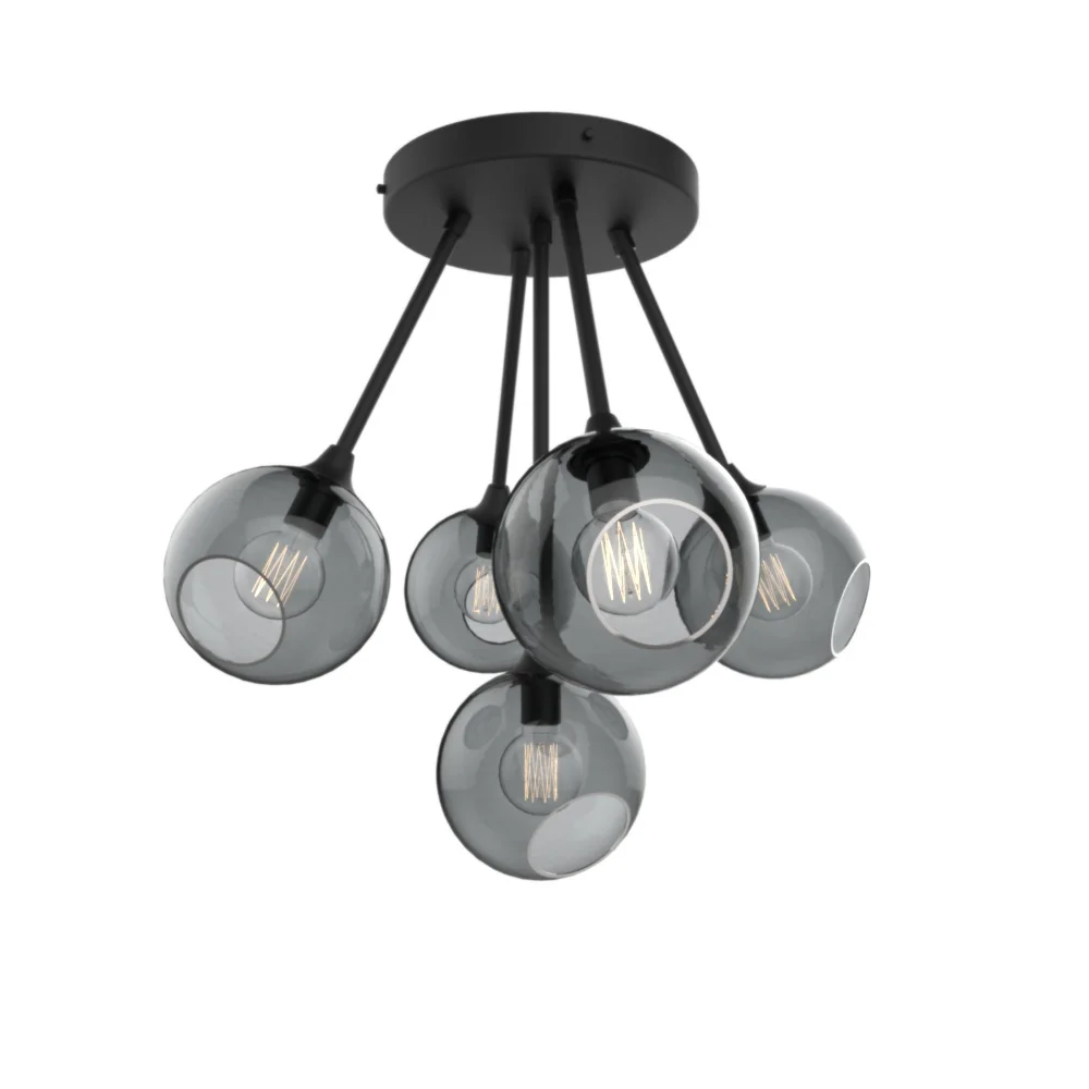 Marie Burgos Collection. Ballroom Molecule Black/Smoke Chandelier Light